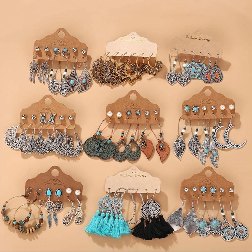 $12 per set of earrings from right to left #1 they #9